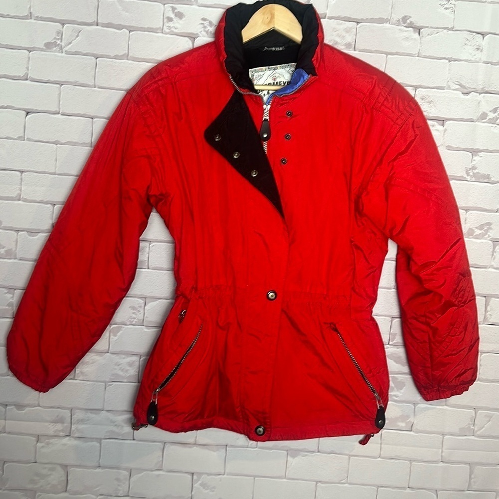 Obermeyer Jenna Nylon Insulated Ski Coat Zip Button Closure Zipper pockets Red 8